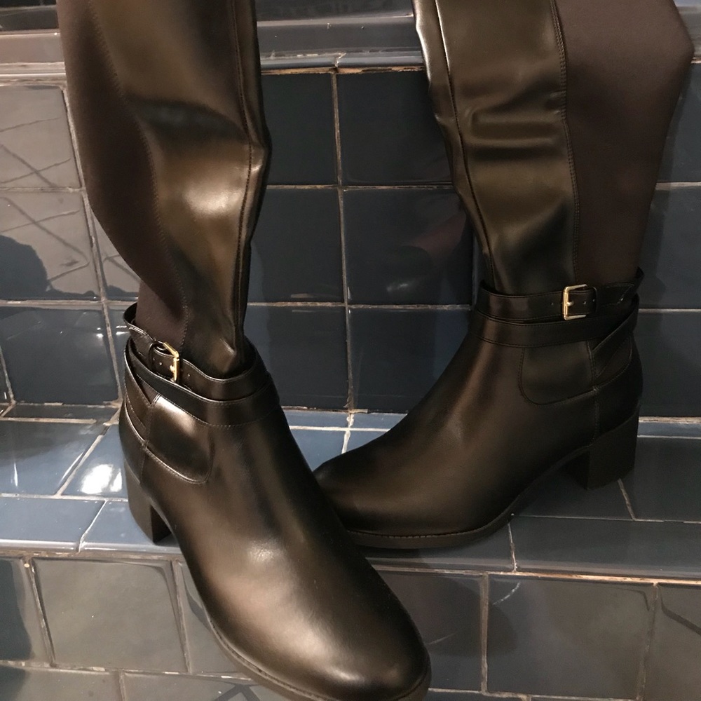 Black knee high boots